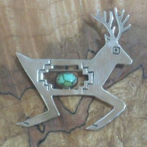 Running Buck Pin w Turquoise